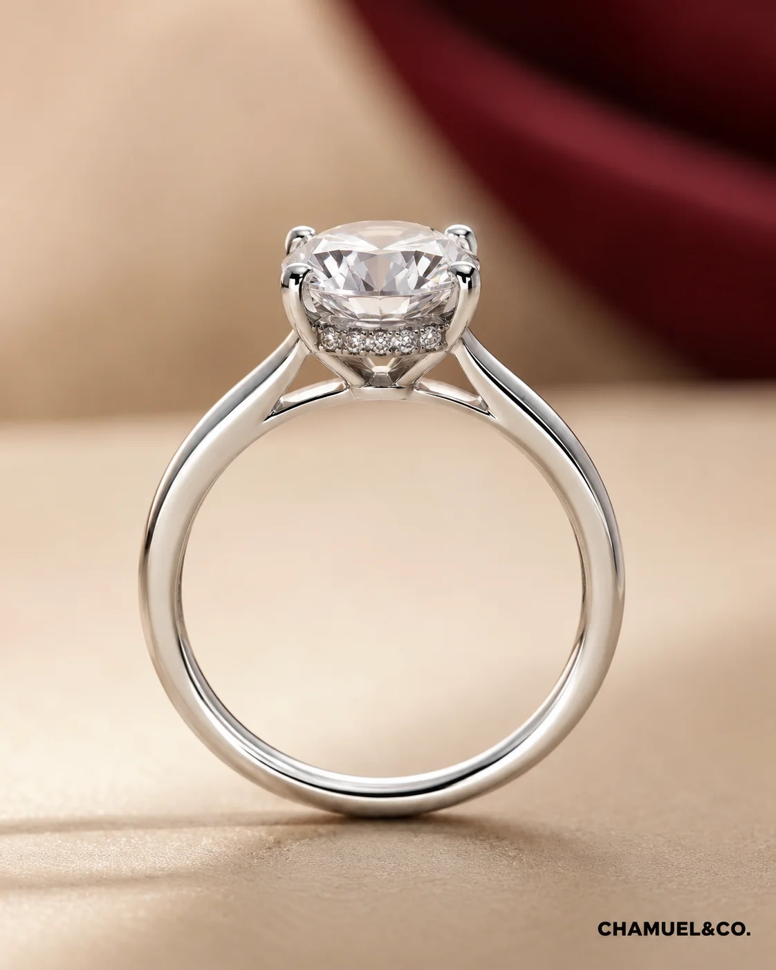 Aurora CC-A001 hidden halo solitaire side detail